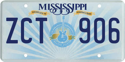 MS license plate ZCT906