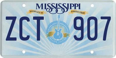MS license plate ZCT907