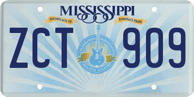 MS license plate ZCT909