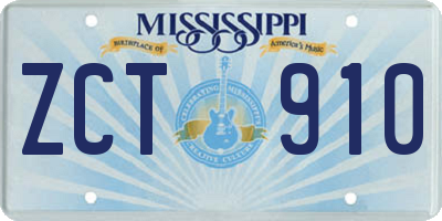 MS license plate ZCT910