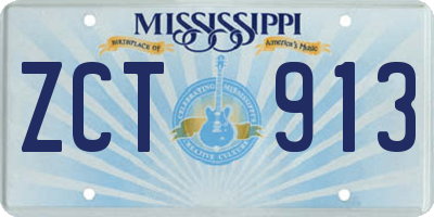 MS license plate ZCT913