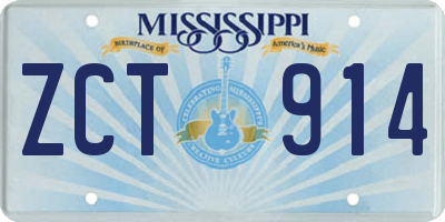 MS license plate ZCT914