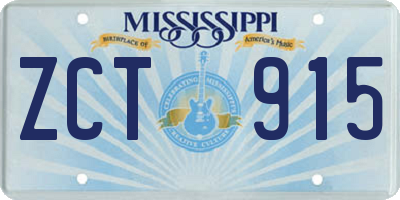 MS license plate ZCT915