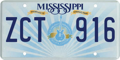 MS license plate ZCT916