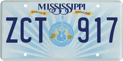 MS license plate ZCT917