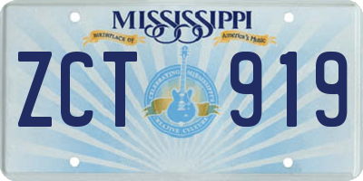 MS license plate ZCT919