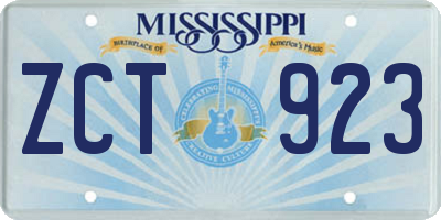 MS license plate ZCT923