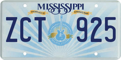 MS license plate ZCT925