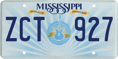 MS license plate ZCT927