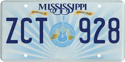 MS license plate ZCT928