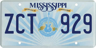 MS license plate ZCT929