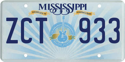 MS license plate ZCT933