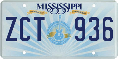 MS license plate ZCT936