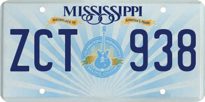 MS license plate ZCT938