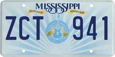 MS license plate ZCT941