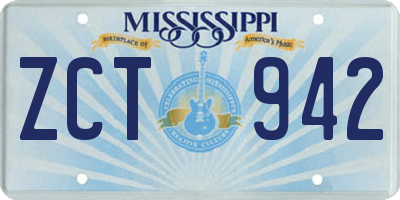 MS license plate ZCT942