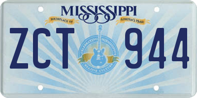 MS license plate ZCT944