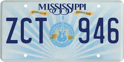 MS license plate ZCT946
