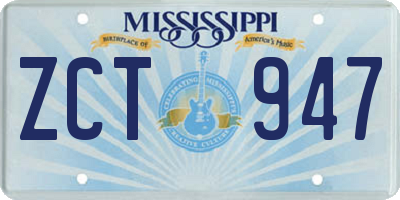 MS license plate ZCT947
