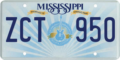 MS license plate ZCT950