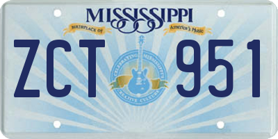 MS license plate ZCT951