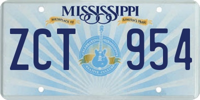 MS license plate ZCT954