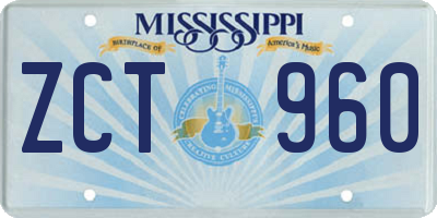 MS license plate ZCT960