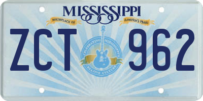 MS license plate ZCT962
