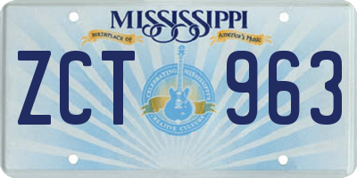 MS license plate ZCT963