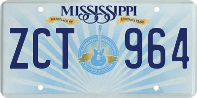 MS license plate ZCT964
