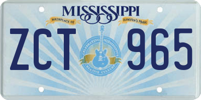 MS license plate ZCT965