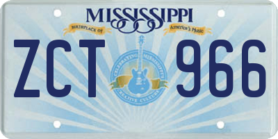 MS license plate ZCT966