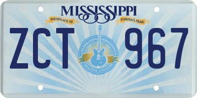 MS license plate ZCT967