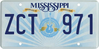 MS license plate ZCT971