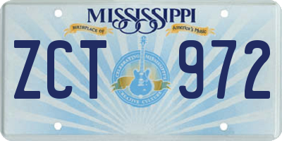 MS license plate ZCT972
