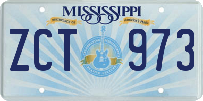 MS license plate ZCT973