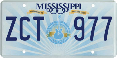 MS license plate ZCT977