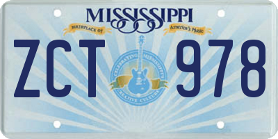 MS license plate ZCT978