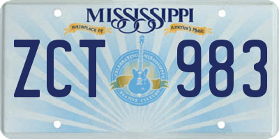 MS license plate ZCT983