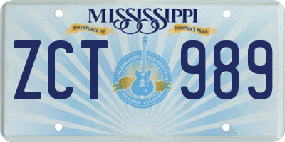 MS license plate ZCT989