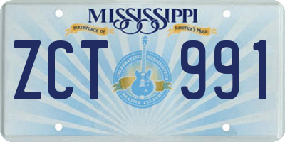 MS license plate ZCT991