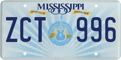 MS license plate ZCT996