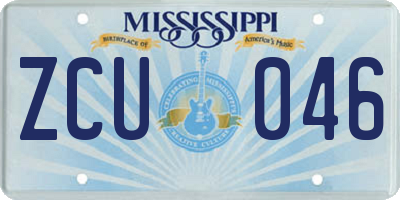 MS license plate ZCU046