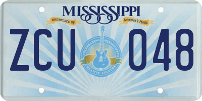 MS license plate ZCU048
