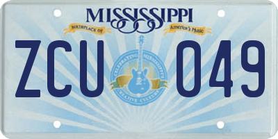 MS license plate ZCU049