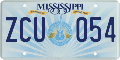 MS license plate ZCU054