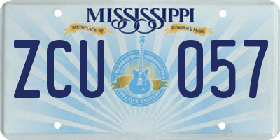 MS license plate ZCU057