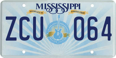 MS license plate ZCU064