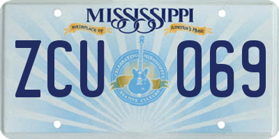MS license plate ZCU069