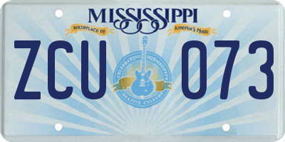 MS license plate ZCU073